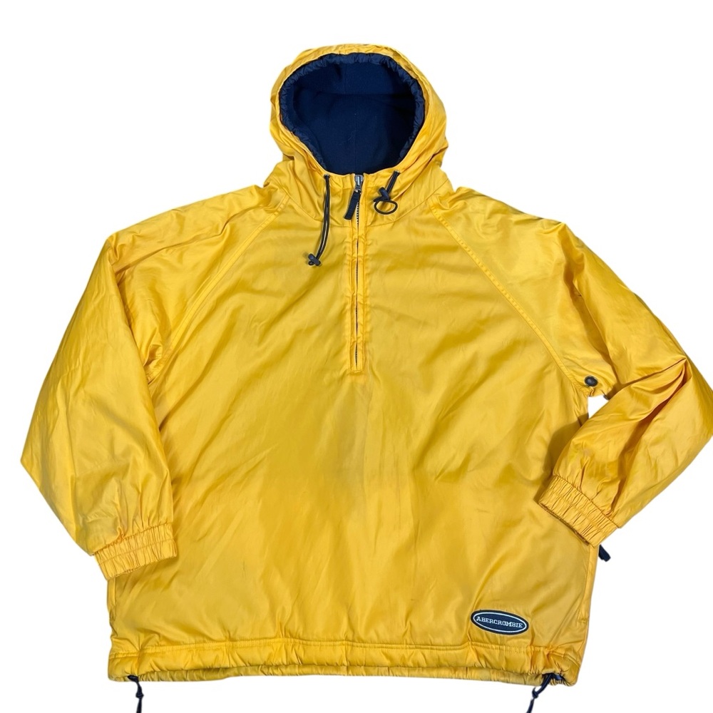VTG Abercrombie & Fitch Ski Jacket Men’s XL Yellow Nylon Hooded Snowboard Winter